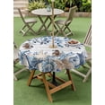 thumbnail image 4 of Outdoor Tablecloths with Umbrella Hole & Zipper, Blue Coastal Starfish Round Tablecloth 54 Inch, Beach Nautical Shell Eucalyptus Wooden Waterproof Table Cloth, Patio/Pool/Picnic Table Covers, 4 of 8