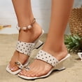 thumbnail image 6 of Willtoo Women’s Kitten Heels Polka Dots Flip Flops Slip On Open Toe Low Heels, 6 of 7