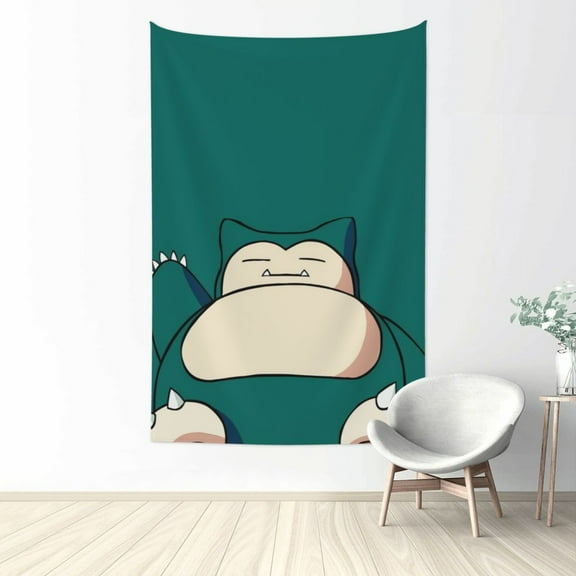 Snorlax Tapestry Aesthetic Wall Hanging for Living Room Bedroom Art Tapestries Poster Blanket College Dorm Home Decor 60x40 Inch