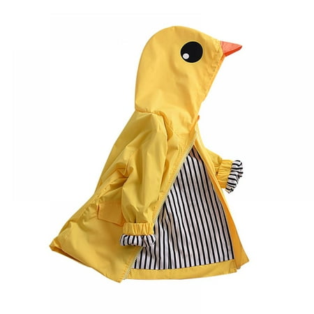 

TINKER Children s Cartoon Duck Raincoat Long Windproof and Waterproof Windbreaker Little Yellow Duck Jacket