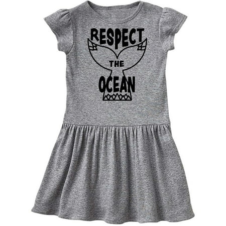

Inktastic Respect The Ocean with Whale Tail Gift Toddler Girl Dress