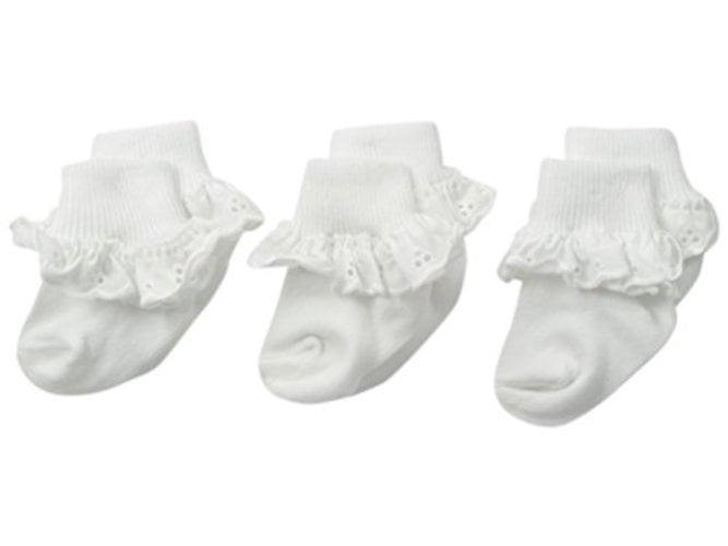 baby girl white socks with lace