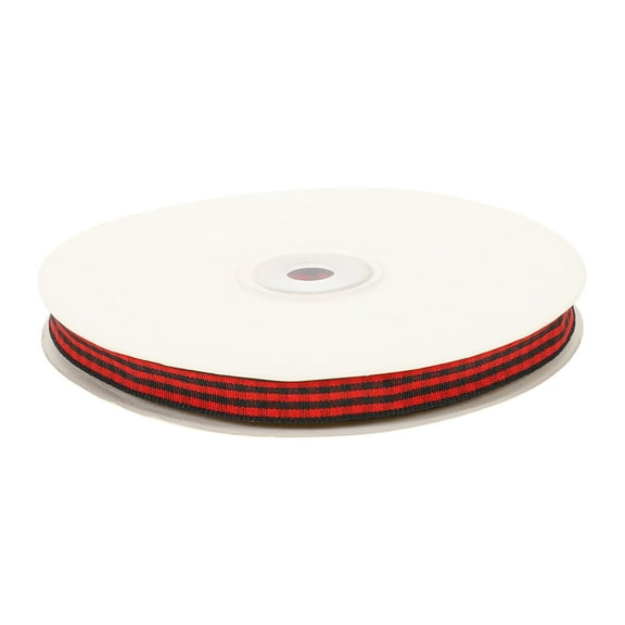 Jiandong Christmas ribbons Red/Black Buffalo Plaid Wired Ribbon for DIY Gift Wrapping & Crafts - 45M(1771.65X0.39X0.04Inch)