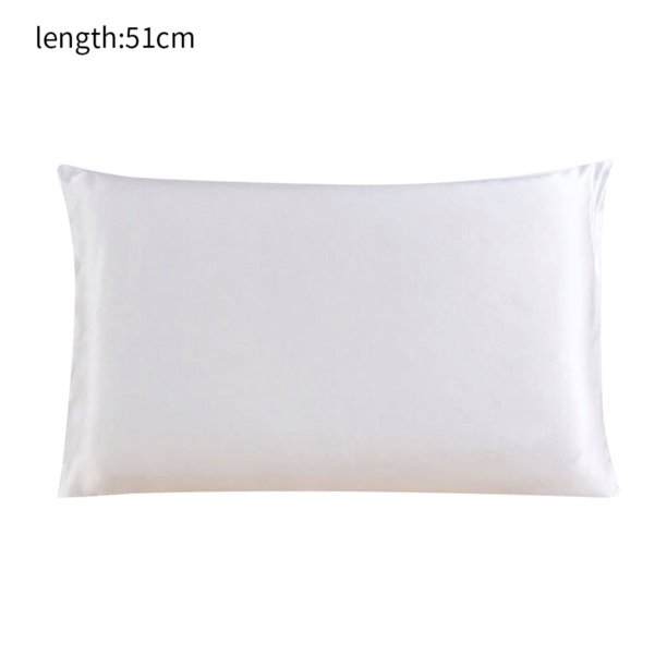 Funda de almohada de seda de morera Funda de almohada transpirable de 2 lados Funda de almohada de color sólido para la piel del cabello, Blanco, 51x36cm kenally HA003379-06