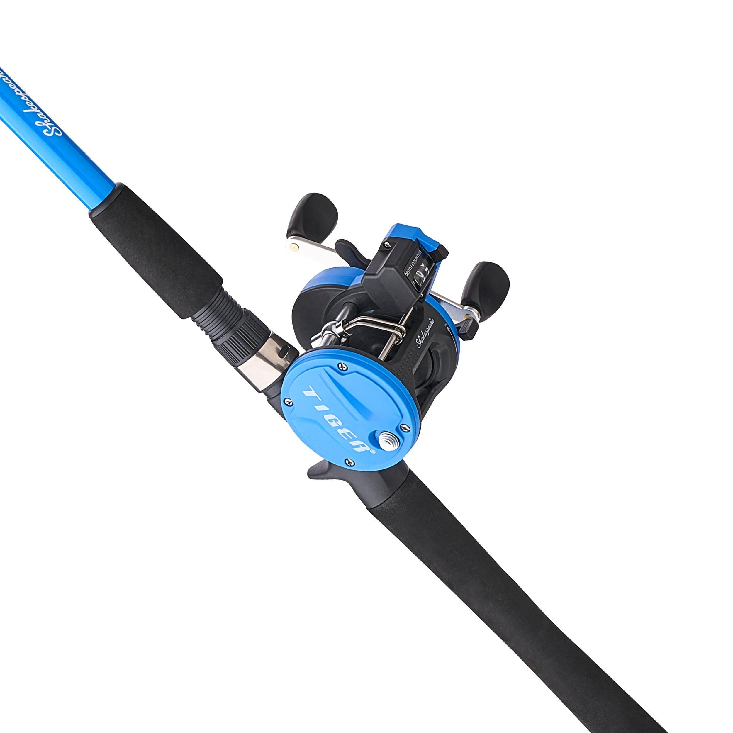 Shakespeare Tiger Conventional Line Counter Reel and Fishing Rod Combo, 7'10" 2-Piece Rod