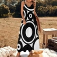 thumbnail image 2 of Retro Black White Circles Pop Art Sleeveless Dress wedding dresses for woman summer clothes for women beach dresses, 2 of 6