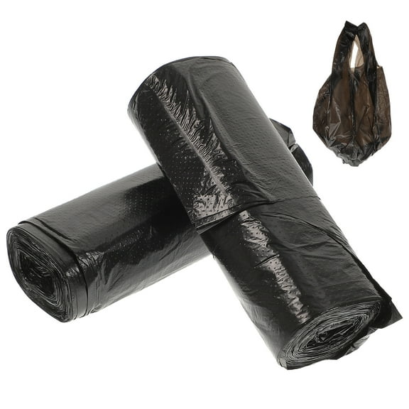PBPBOX 100pcs Thick Garbage Bags Disposable Plastic Rubbish Bag Handheld Trash Bag for Home Bathroom Kitchen Black