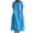 Blue, variant on Women Loose Cotton Linen Dresses 2025 Summer Short Sleeve Crewneck Midi Dress Casual Solid Color Fitted Pockets Sundress