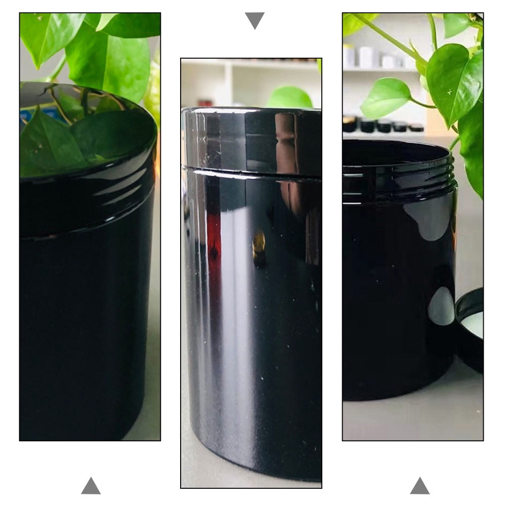 WHAMVOX  12 Pcs Travel Toiletry Containers Jars with Lid Lotion Black Pet Material 9.8X9.2X9.2CM
