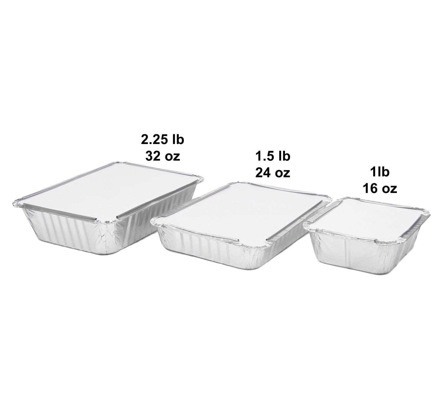 Jet Foil Aluminum Disposable Pots with Lids (Small) 8.25X3.75 3.5 Quart