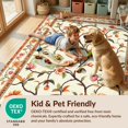 thumbnail image 4 of Design&I 3'x5' Washable Accent Rug Pet Friendly & Non-Slip Built-In Grip Retro Mid Bird Eclectic Boho Century Vines Orange Funky Burnt for Bedroom, Walk-in Closet, 4 of 7
