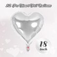 thumbnail image 2 of Heart Balloons YOTHORN Silver, papel de aluminio, 18 cm, 12 unidades, 2 of 7