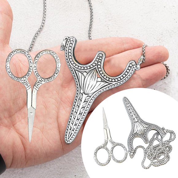Small Embroidery Scissors With Necklace | Sewing Scissors For Fabric Cutting Vintage Scissors | Antique Embroidery Scissors With Necklace Holder | Scissor Holder Necklac Bar Hanging Utensil Holder