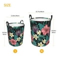 thumbnail image 5 of Balery Green Tropical Leaves Round Laundry Basket with Handles Waterproof Freestanding Laundry Hamper for Clothes Toys in the Dorm and Family-Small, 5 of 8