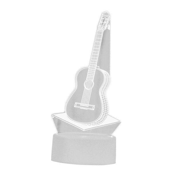 Lámpara de mesa con adorno acrílico, luz nocturna 3D, para aniversario, día de San Valentín, Bar Guitarra Yuyangstore lámpara de noche