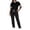 *Black, variant on VBVC Women's Color Block 2 Piece Drawstring Tracksuit, Ladies' Crew Neck Top and Jogger Pants Set,Short Sleeve Loungewear Outfit For Women,Army Green,S-2XL