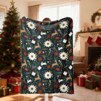Hometravel Christmas Themed Blanket, 100x75cm Sofa Throw with Holiday Patterns, Festive Home Decor for Living Room, Bed, Seasonal Comfort and Warmth