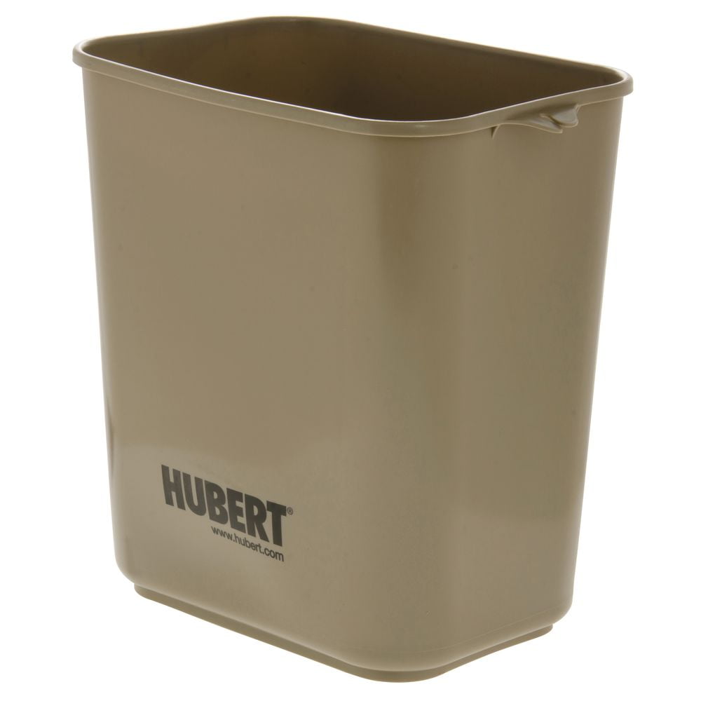 HUBERT 14 qt Waste Basket Beige Plastic 11 1/4"L x 8"W x 12 1/4"H