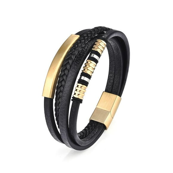 High Quality Men‘s Leather Bracelet Stainless Steel Multi-layer Combination Accessory Fashion Man Jewelry Wholesale Dropshipping