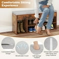 thumbnail image 5 of 31 Inches Shoe Storage Bench, 3 Tier Shoe Rack Organizer w/Flip-Top Storage & Padded Seat Cushion, Shoes Rack w/Hidden Storage, Wooden Entryway Bench for Entryway, Living Room (Brown+Gray), 5 of 9