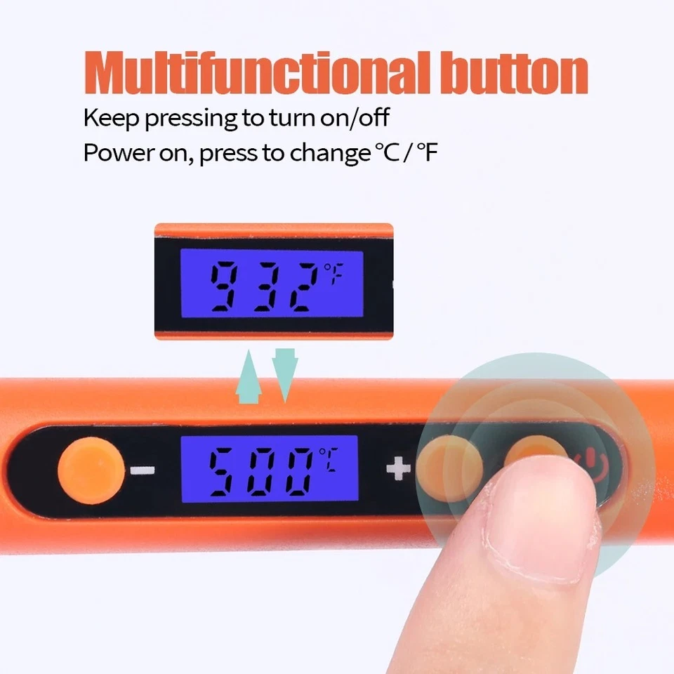 CRESTIN- 100W Lcd Digital Electric Soldering Iron Temp Adjustable Welding Tool Solder Gun