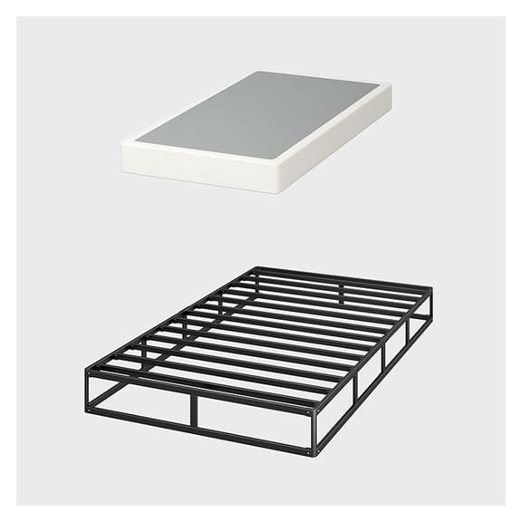 8 Inch Box Spring Only, Heavy Duty Metal Mattress Foundation, Easy Clean Fabric Bed Cover, Non-Slip, Noise Free, Easy Assembly (Twin)