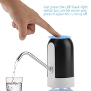 موزع مضخة مياه كهربائية أوتوماتيكية موزع مياه الشرب المحمولة التبديل مع ضوء LED USB منفذ شحن Android لمكتب المطبخ المنزلي - أسود