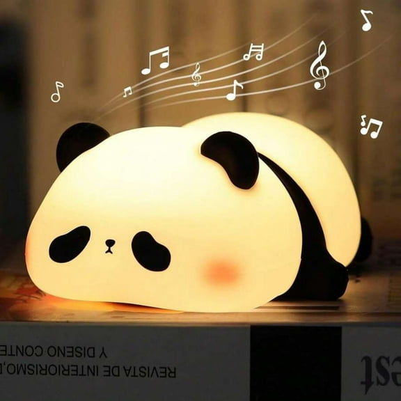 NTGFU Cute Panda Night Light with White Noise, LED Squishy Night Light, Soft Silicone Nursery Nightlight Rechargeable LED Touch Light with 3 Level Dimmable for Kids Room