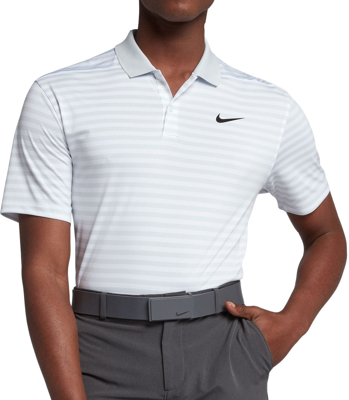 nike men's striped dry victory golf polo