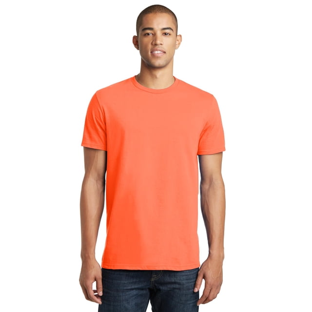 District Threads T-Shirt Concert Jeunes Hommes. Orange Néon. 3TG.