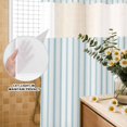 thumbnail image 3 of No Hook Shower Curtain, Blue Striped Shower Curtains for Bathroom with See Through Top Window, Blue White Stripes Farmhouse Waterproof & Washable Bath Curtain Stall 48"x72", 3 of 9
