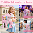 thumbnail image 7 of Large Clear Backpack Heavy Duty Stadium Approved See Through Backpack Waterproof Transparent Backpacks Clear Book Bag with Reinforced Strap for School Work Travel, Black Daisy, 7 of 7