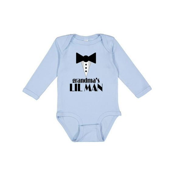 Inktastic Grandma's Lil Man Boys Long Sleeve Baby Bodysuit