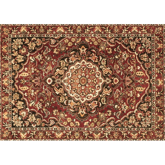 Ahgly Company Indoor Rectangle Persian Brown Traditional Area Rugs, 7' x 9'