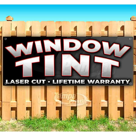Window Tint 13 oz Vinyl Banner With Metal Grommets
