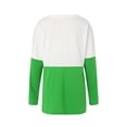 thumbnail image 3 of Qmyliery Women Christmas Sweatshirt, Color Blocking Long Sleeve Round Neck, 3 of 9