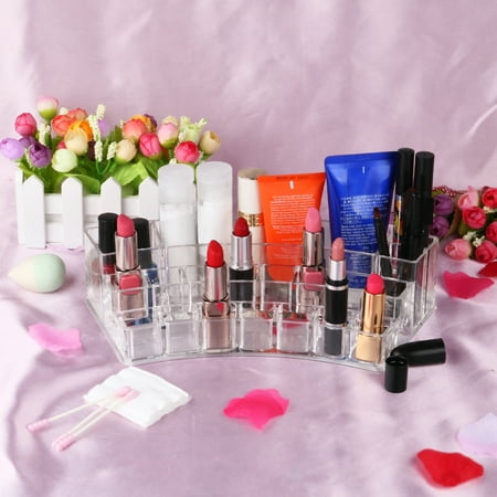 image Unique Bargains Clear Acrylic Makeup And Lipstick Organizer Nail Polish & Brush Holder Cosmetic Disp