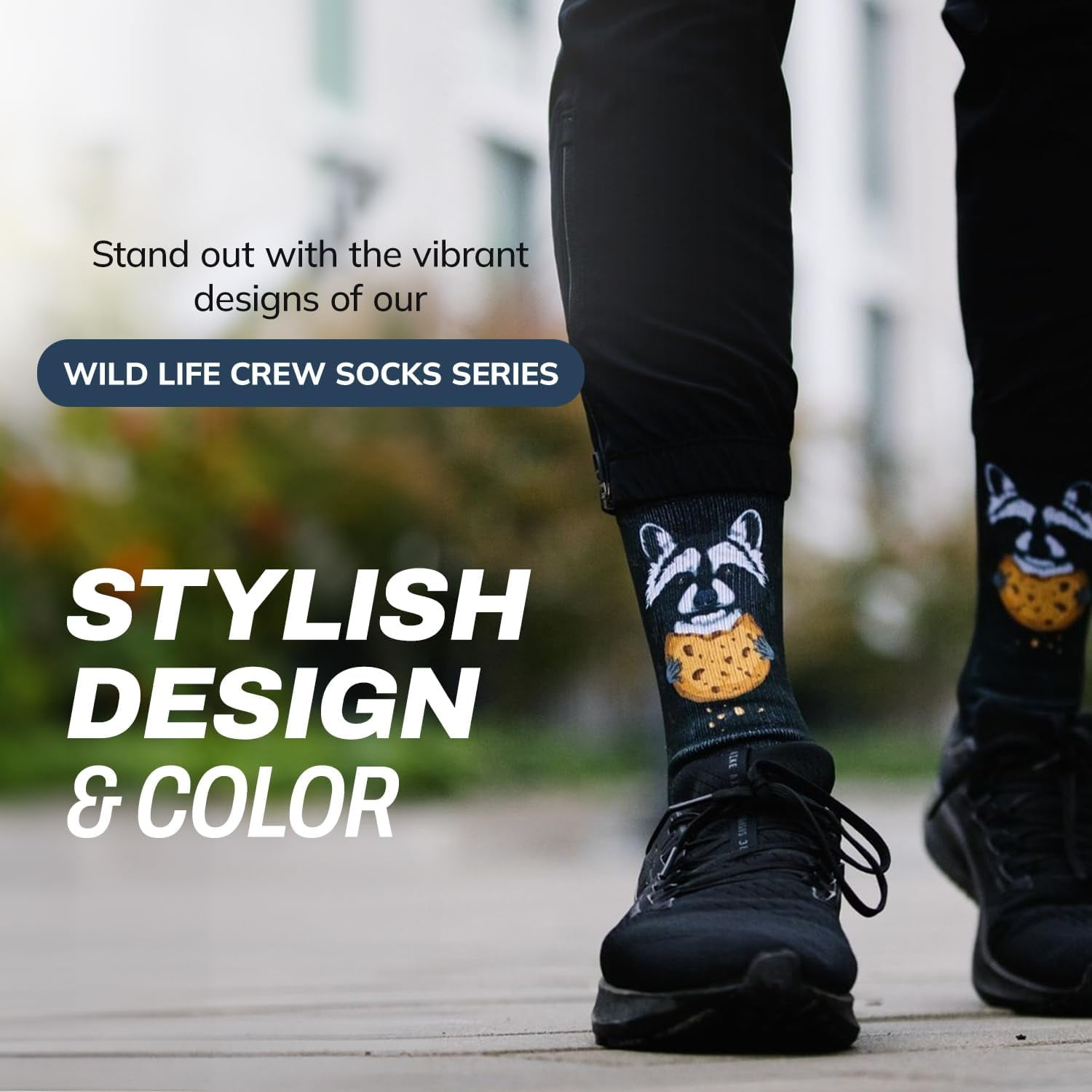 Outway Crew Socks, Moisture Wicking Athletic Calf Socks With Arch Support For Men And Women, Colorful Design, Bam Crew, M-L - View #8