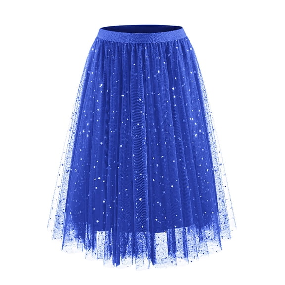 WERYOUNG Women's Skirts Carnival Sparkly High Waist A Line Layered Sequin Skirt Holiday Celebration Stylish Soft Skirt