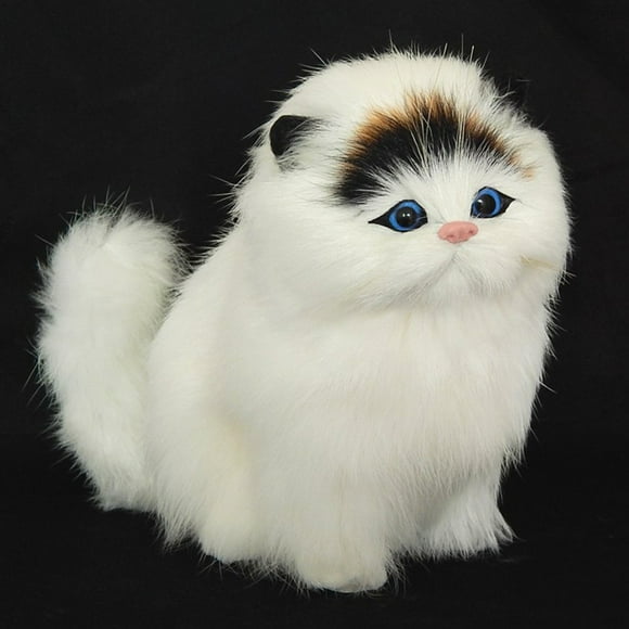 OUTOP Plush Simulation Cat Electronic Pet Doll Imitation Animal Toy with Meow Sound Function Children's Cute Pet Toy Model Christmas Gift