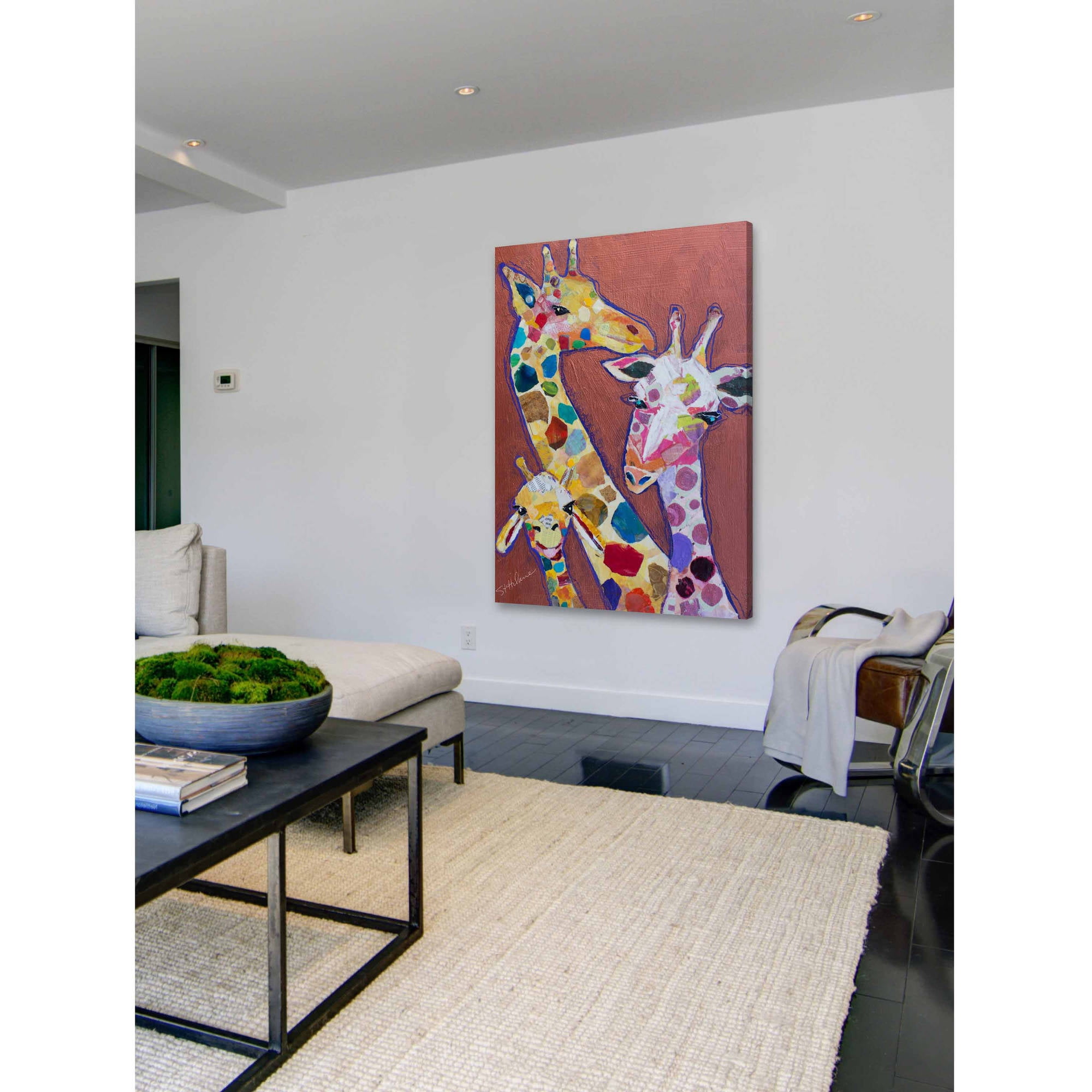 "Trois Girafes" Painting Print on Wrapped Canvas