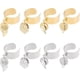 thumbnail image 1 of 8 anillos de acero inoxidable de 2 colores con dijes para mujer, anillo con colgante de hoja, 4 estilos, anillos ajustables con dijes de hojas, juegos de anillos de puño abierto., 1 of 6