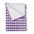thumbnail image 2 of Checkered Soft Flannel Fleece Blanket, Purple and White Colored Gingham Checks Rows Picnic Theme Vintage Style Print, Cozy Plush for Indoor and Outdoor Use, 60" x 80", Purple White, by Ambesonne, 2 of 5