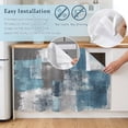 thumbnail image 5 of Blue Grey Cabinet Curtains 28"W x 35"L, Dustproof Sink Skirt Curtain for Kitchen Bathroom, Modern Oil Painting Art Abstract Adhesive Desk Skirt Short Curtains for Laundry Room Closet Shoe Rack, 5 of 8