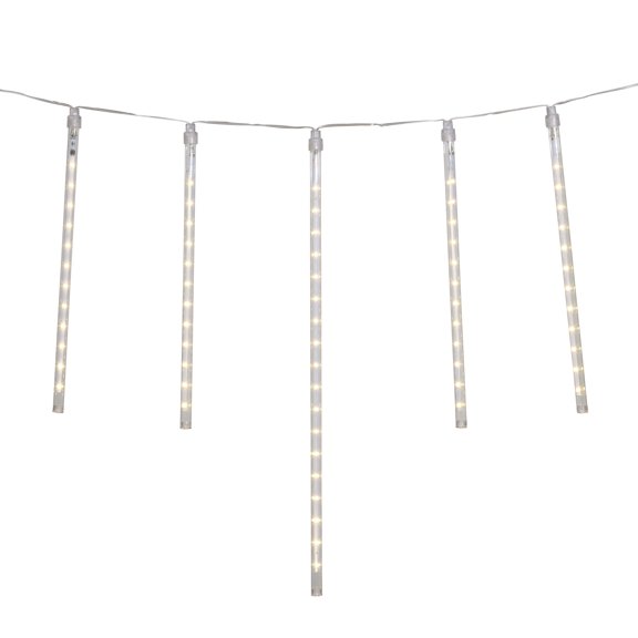 Holiday Time 12-Count Warm White LED Dripping Icicle Christmas Lights, 16-feet