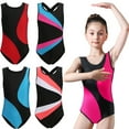 thumbnail image 3 of MXIEZI 3-14 Years Girls Gymnastics Leotards Teen Kids Stripe Print Practice Costumes Toddler Spring Summer Dancewear, 3 of 9