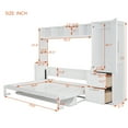 thumbnail image 3 of Harper & Bright Designs Full Size Murphy Bed, Wooden Full Cabinet Bed Wall Bed with Closet and Drawers, Folding Bed for Guest Room Small Room, White, 3 of 18