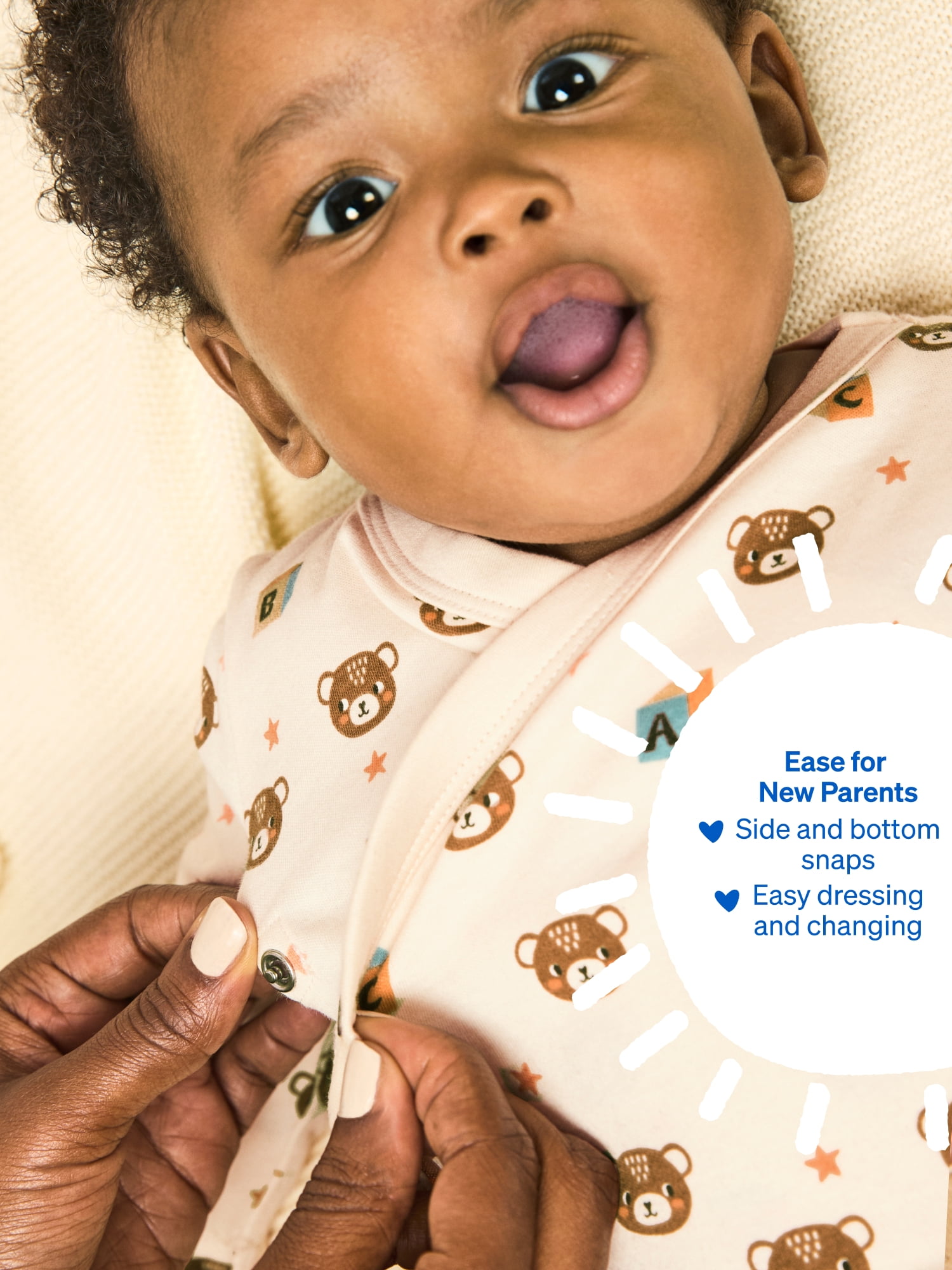 Garanimals Newborn & Baby 100% Cotton Newborn Essentials Set, Sizes Newborn–9M, 5-Piece