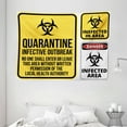 thumbnail image 1 of Zombie Decor Tapestry, Danger Caution Signs Quarantine Infective Area Biological Illustration, Wall Hanging for Bedroom Living Room Dorm Decor, 80W X 60L Inches, Yellow Red Black, by Ambesonne, 1 of 2