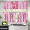 thumbnail image 3 of Valentine''s Day Curtain Valance Pink Love Heart Rod Pocket Kitchen Tier Curtains Valance Set 3 Piece Valentien''s Day Decor Window Curtain Valance Tier Set (54Wx18L&28Wx36L), 3 of 6